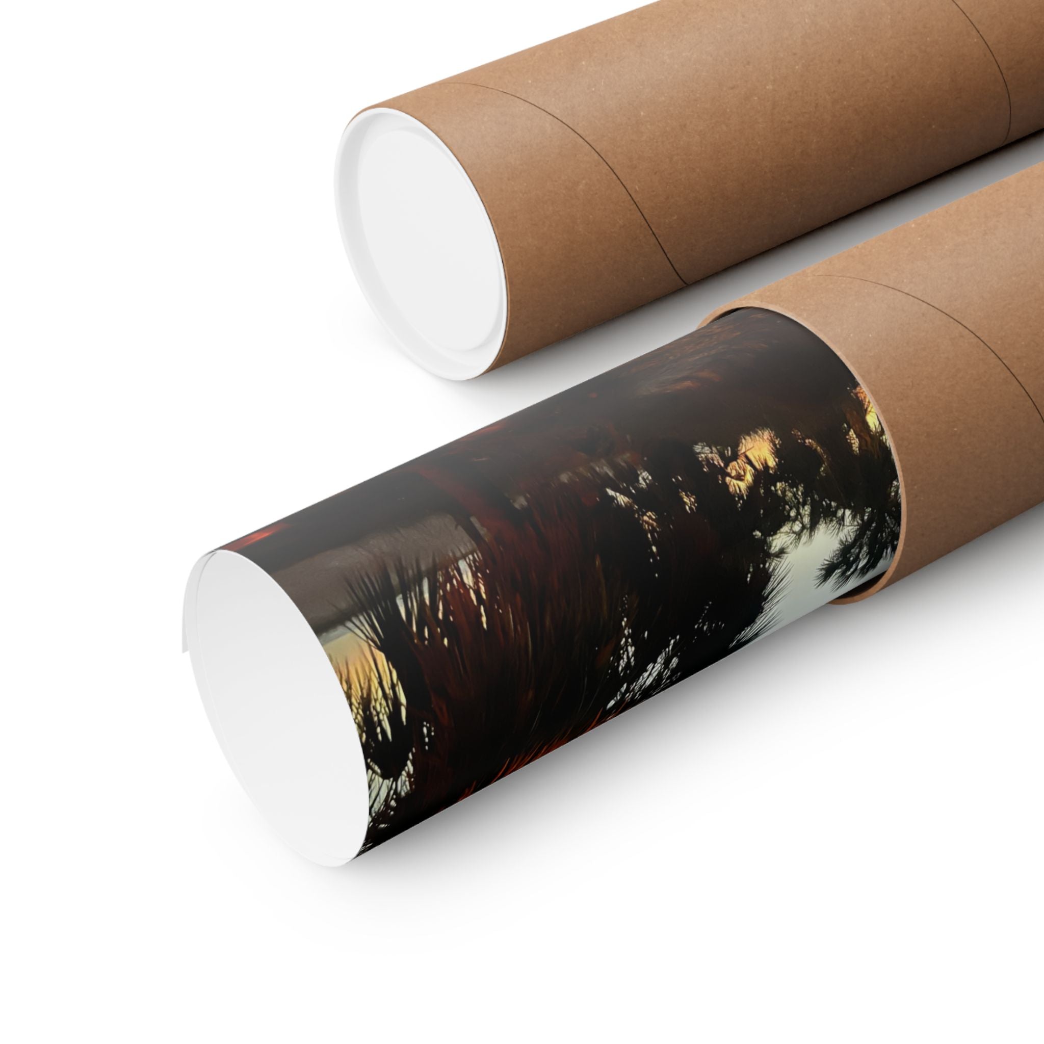 Sunset Beach Path Matte Poster — Tropical Dusk Wall Art