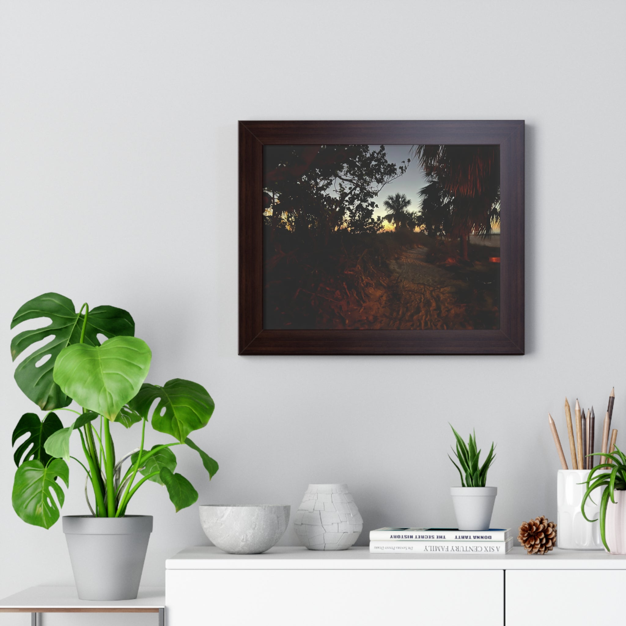 Framed Poster - Tropical Dusk Beach Print (Horizontal)
