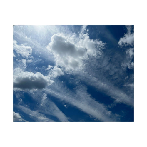 Dramatic Cloudscape Matte Horizontal Poster | Blue Sky Clouds Wall Art