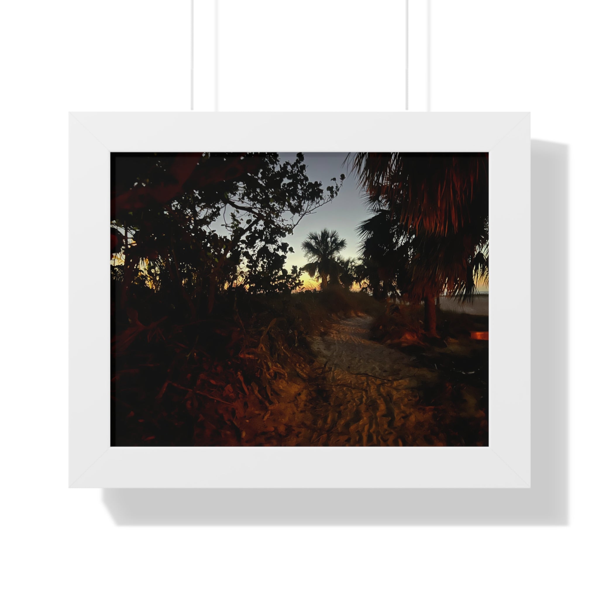 Framed Poster - Tropical Dusk Beach Print (Horizontal)