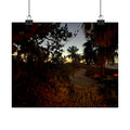 Sunset Beach Path Matte Poster — Tropical Dusk Wall Art