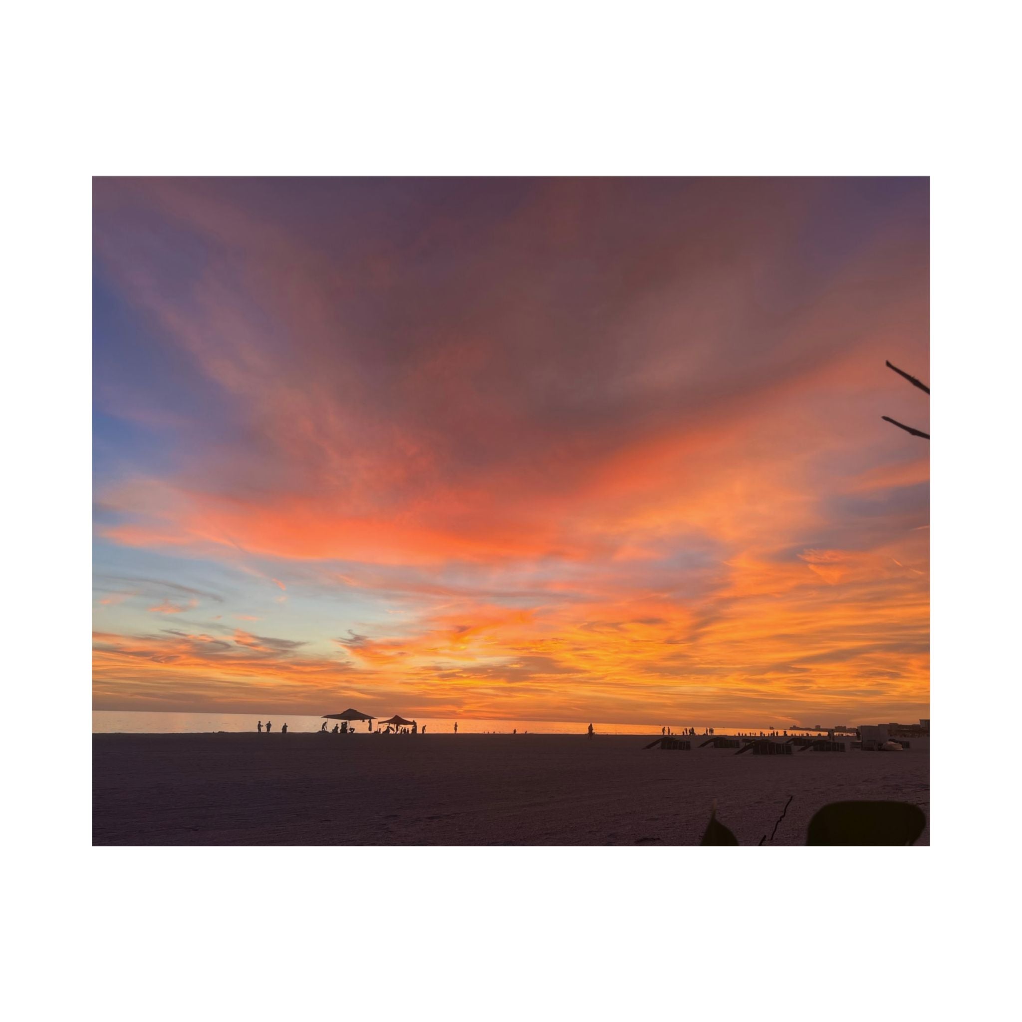 Sunset Beach Matte Poster — Vibrant Orange Coastal Wall Art