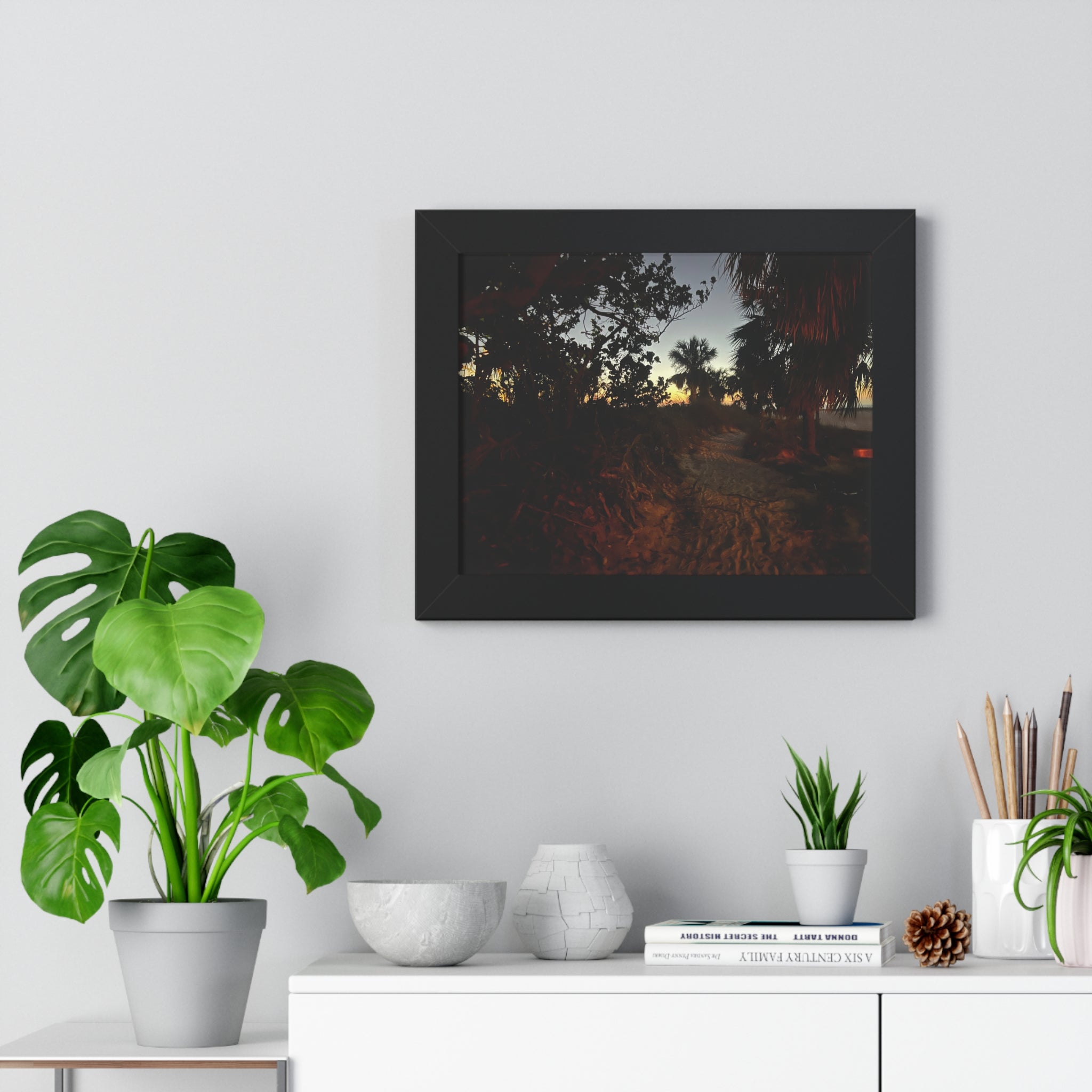 Framed Poster - Tropical Dusk Beach Print (Horizontal)