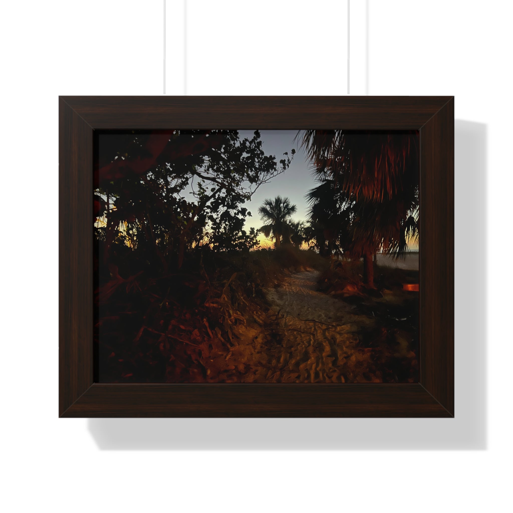 Framed Poster - Tropical Dusk Beach Print (Horizontal)