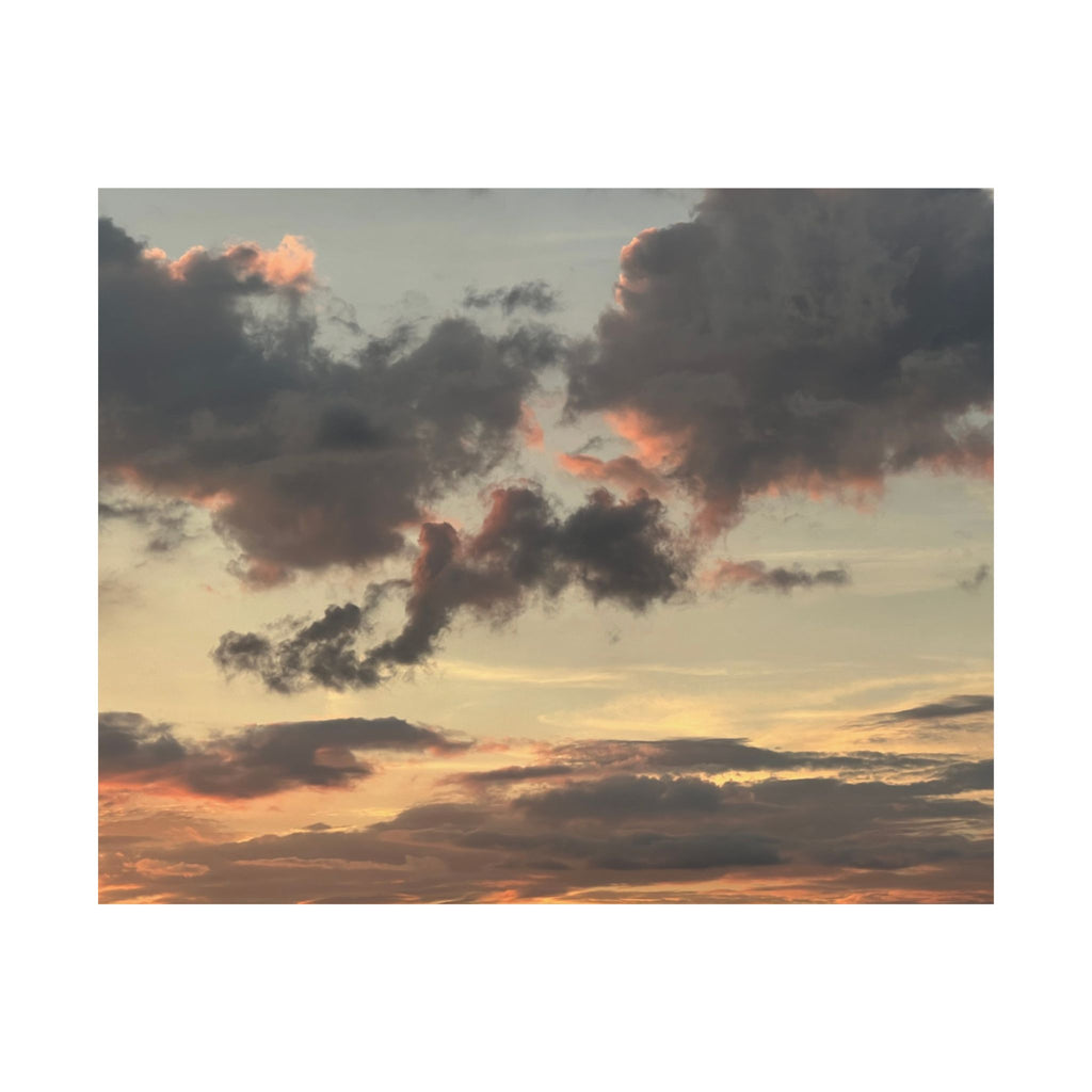 Sunset Clouds Matte Poster — Serene Sky Horizontal Wall Art